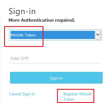 If HyID two factor authentication is enabled for the user, user can see the option to register the mobile app token.