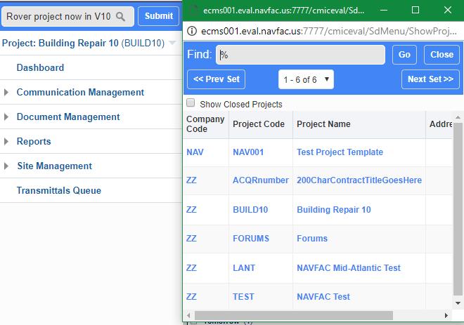 To change project views, click on the name of the project at the top of the menu.