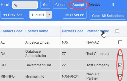Select the team members that belong in the Distribution List by checking the box next to their name and selecting Accept. 3.6.