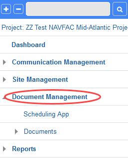 4. DOCUMENT MANAGEMENT 4.1. Background The Document Management section of ecms is located in the Navigation Pane on the left side of the screen.