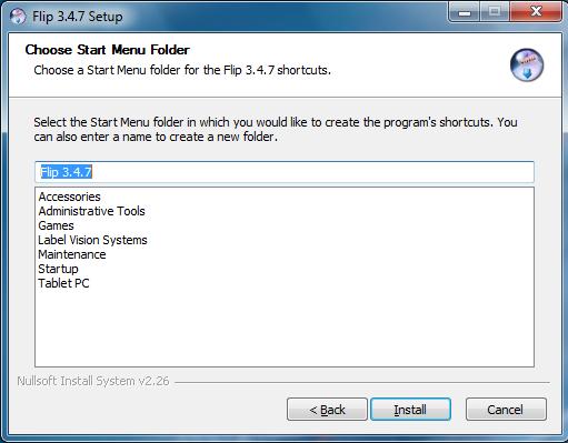 41. On the Choose Start Menu Folder window, click Install.