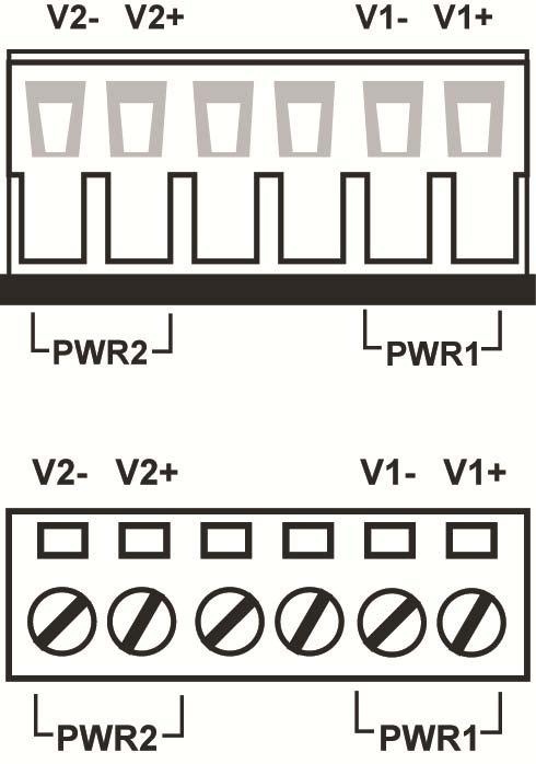 Hardware Installation VIPA Networking Solutions Communication Connections > 10/100BaseT(X) Ethernet Port Connection Fault: The two middle contacts of the 6-contact terminal block connector are used