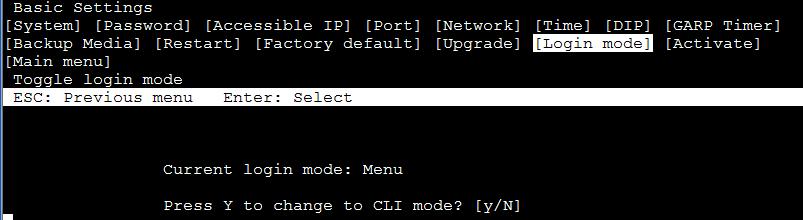 Line Interface Line Interface VIPA Network Solutions VIPA Networking Solutions 3. Press y to activate. 4. Now log in to access CLI display mode.
