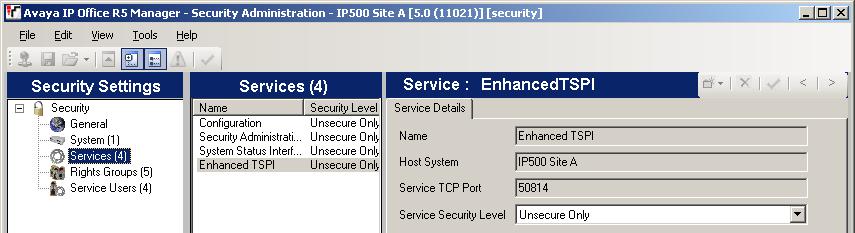 2.2 Check the IP Office Security Settings Before attempting to connect an IP Office to a one-x Portal server you must check the IP Office security settings.