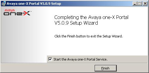 Select Start the Avaya one-x Portal Service.