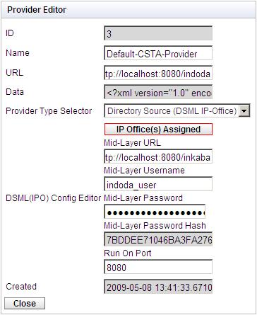 4.4.1.2 DSML (IP Office) Provider The settings below are shown for a Directory (DSML IP-Office) provider.
