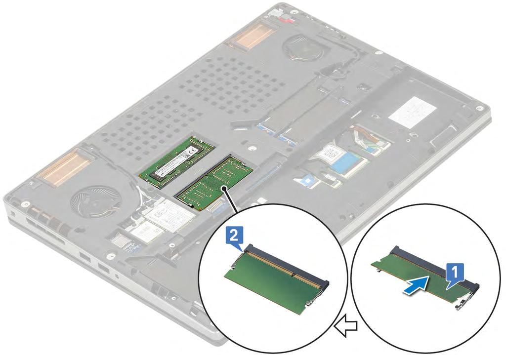2 Install the: a battery b base cover c SD card 3 Follow the procedure in After working inside your computer.