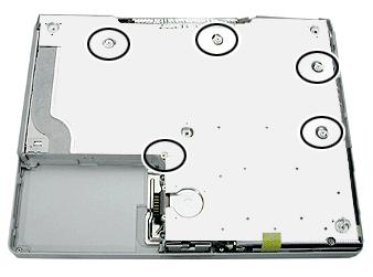 ibook (Opaque 16 VRAM and 32 VRAM) Screw Locator - 1 of 6 Keyboard and Memory Replacement