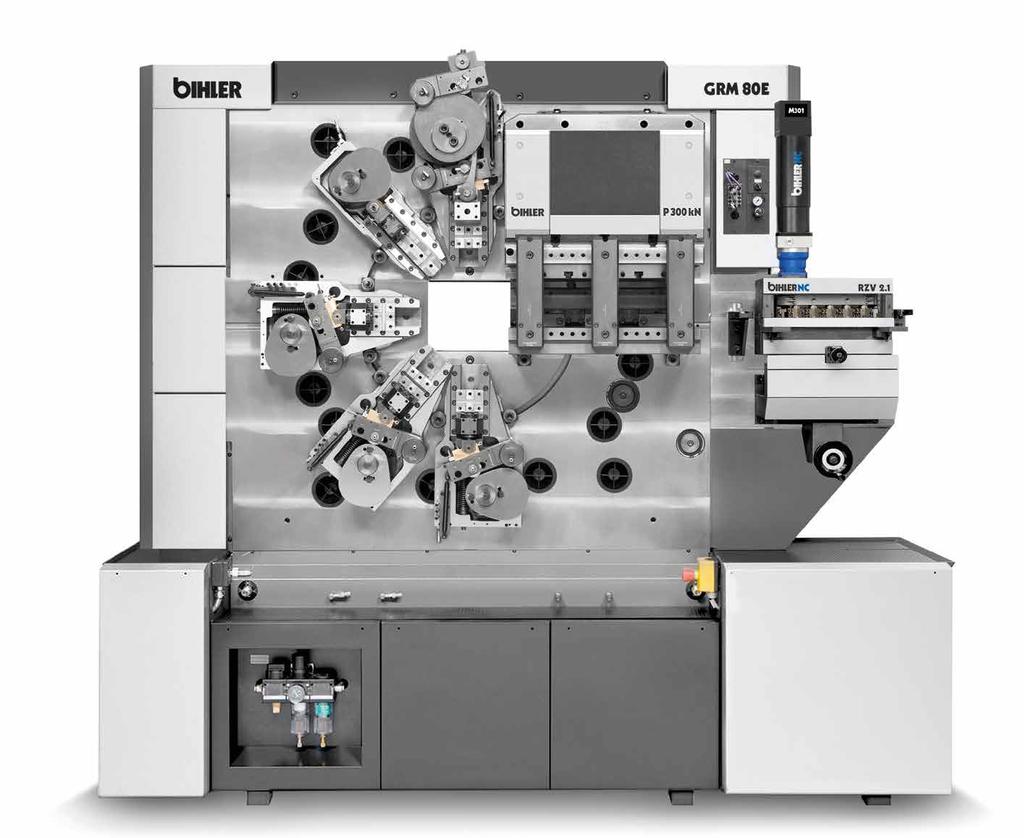 GRM 80E Stamping and forming machine Highlights at a glance Universal machine system for economical production of stamped and formed parts High production speeds of up to 250 1/min.