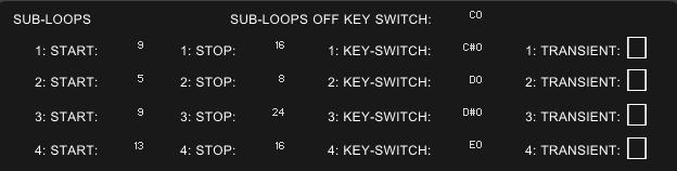 Slice will also respond to Play and Stop key switches, so you can program MIDI events in your DAW to start and stop loop playback.