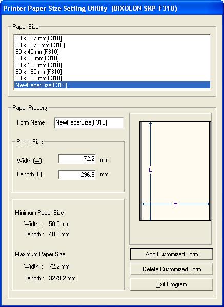 5-8-1 New Paper Size 1) Select the Utilities tab and click the New Paper Size button.