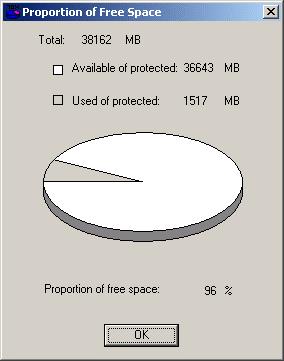 Select Space Usage from the pop-up menu, and following window appears: 3.