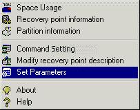 ) Set Parameters SysReturn allows you to set different modes in SysReturn including Auto Recovery, Manual