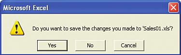 If you have been working in a workbook and try to close it, Excel asks you whether you want to save the workbook before it closes.