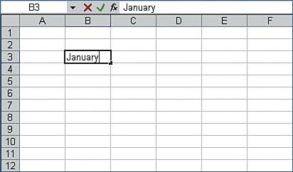 Type some data into a few different cells and press the arrow keys to move to the next cell (for example, enter some row headers and column headers).