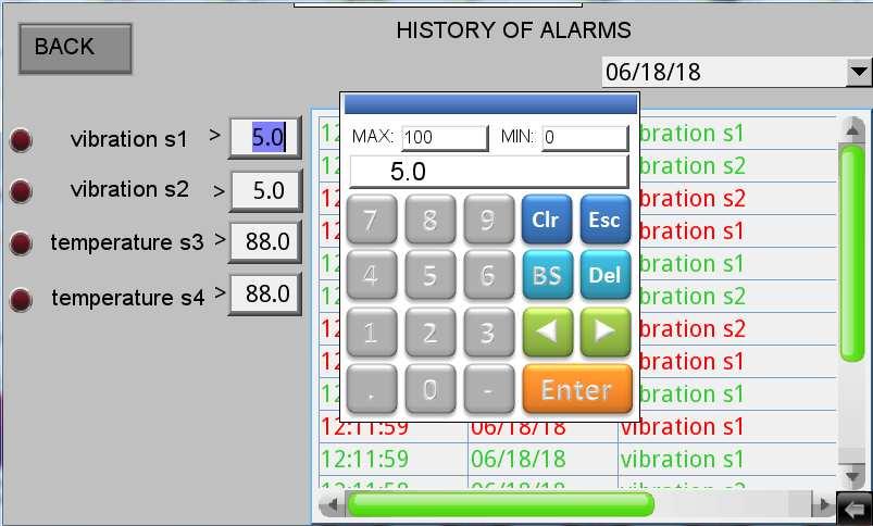 D. Alarm thresholds Venture Industries Sp. z o.o. The system provides for setting alarm thresholds after which an error / failure will be reported.