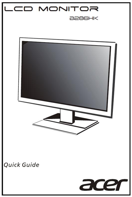 MHL USB 2 USB Acer LCD Monitor Quick Start Guide (QSG) Important safety instructions Please read the following instructions carefully. 1.