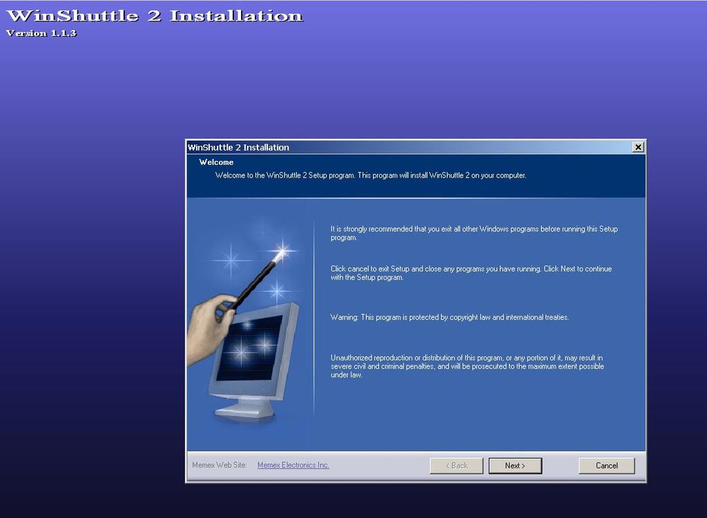 1.2 - Installing the WinShuttle Software Double