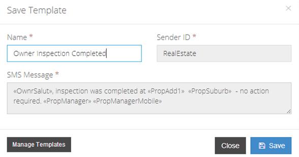 1. Launch RockendSMS Bulk Message Screen via Print Letters / Export Data and start composing a new message. 2. Select the option Save as Template 3.