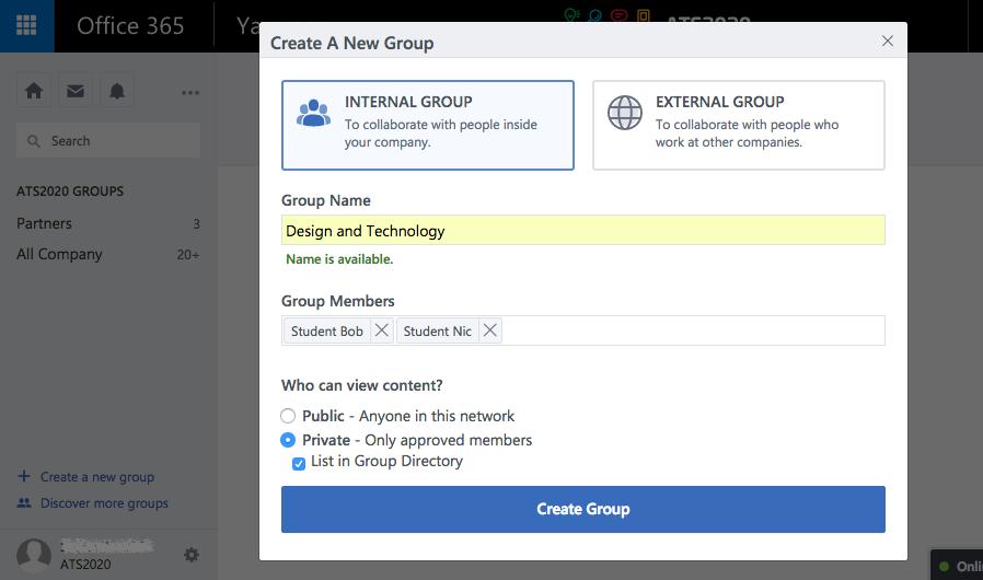 Create a new group In the navigation pane, click Create new group.