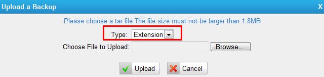 extensions and upload an "Extension" backup file. 6.