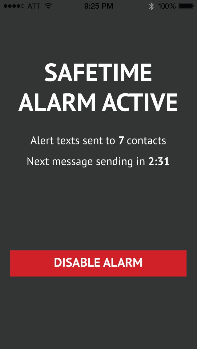 Alarm Active When the SafeTime device emergency button is pressed, it will activate the alarm.
