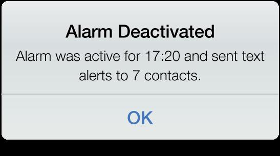app until the alarm is disabled).