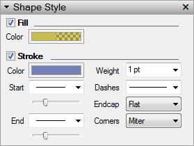 Shape Style Dialog Box The Shape Style dialog box is used to adjust the fill and stroke for entities shapes in your document.