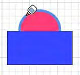 Joining Two Shapes To join two shapes: 1. Select the "Join Tool" ( ). The cursor changes to a glue bottle ( ). 2. Click on the first shape. The shape will highlight in blue.