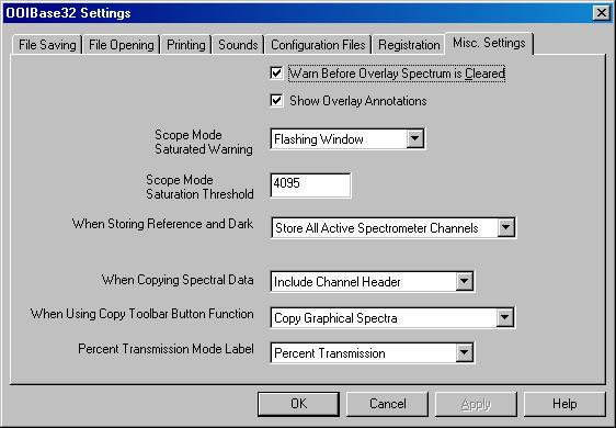 Edit Menu Functions Automatically Save Time Acquisition Settings File on Exit Check this box to automatically save any time acquisition settings changes to your default time acquisition settings file