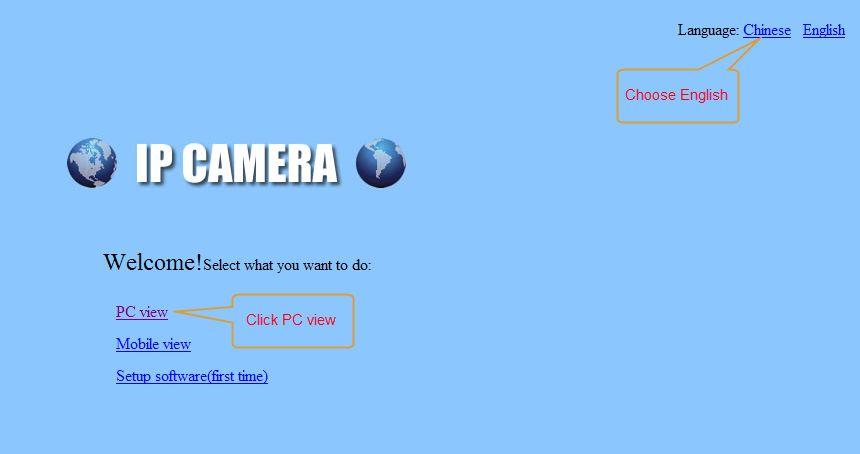 Input the authorized user name and password,the default user name of the camera is