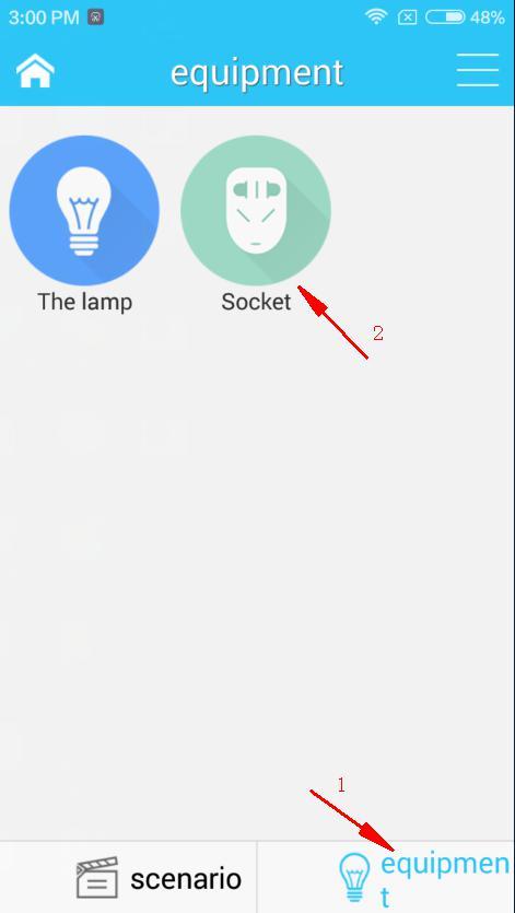 2. After entered, clicking the socket icon can switch on/ off it.