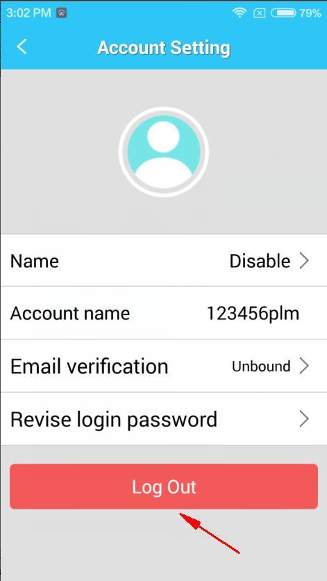 46 Eye4 account switch 1. Login the APP click1&2 showed on the following picture find log out ; 2.