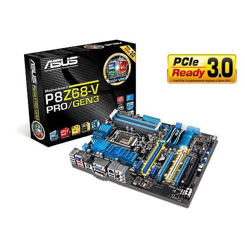 P8Z68-V PRO/GEN3 Fully PCI-Express 3.0 Ready, Intel Z68 motherboard. USB 3.0 Boost includes world's first UASP support.