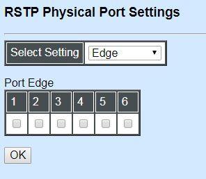 Configure Port Edge: Select Edge from the pull-down menu of Select Setting.