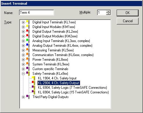 Operation 4.2 Configuration of the KL2904 in the TwinCAT System Manager Do not change the register values! CAUTION Do not change the register values for the TwinSAFE terminals.