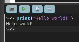 Interactive Mode Programming: Hello world! 1. Open the Python console. 2.