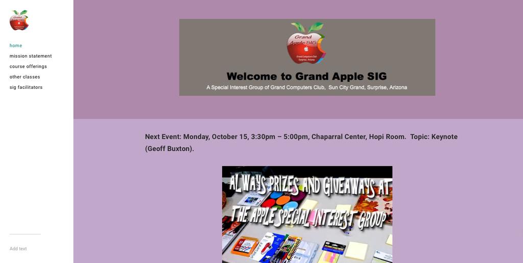VISIT THE APPLE SIG WEBSITE: Visit the Apple SIG Facebook