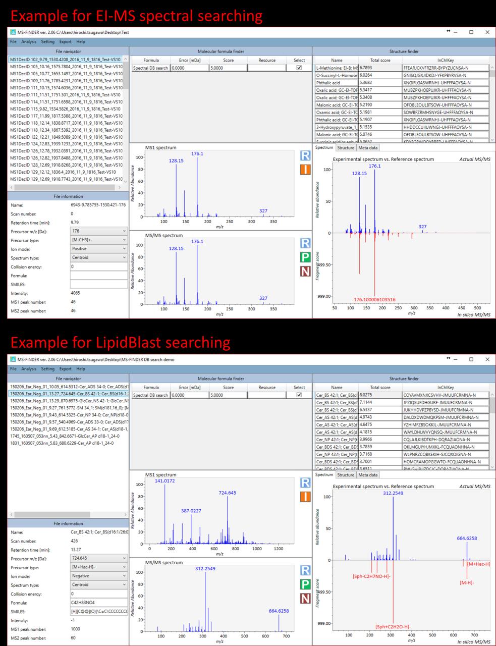 Compound annotation by searching spectral databases It s very simple.