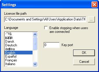 Chapter 3-16 Administrator s Guide The Settings dialog box To access the Settings window: Click. The Settings window is displayed. Figure 2 Settings window To change the settings If SLicense.