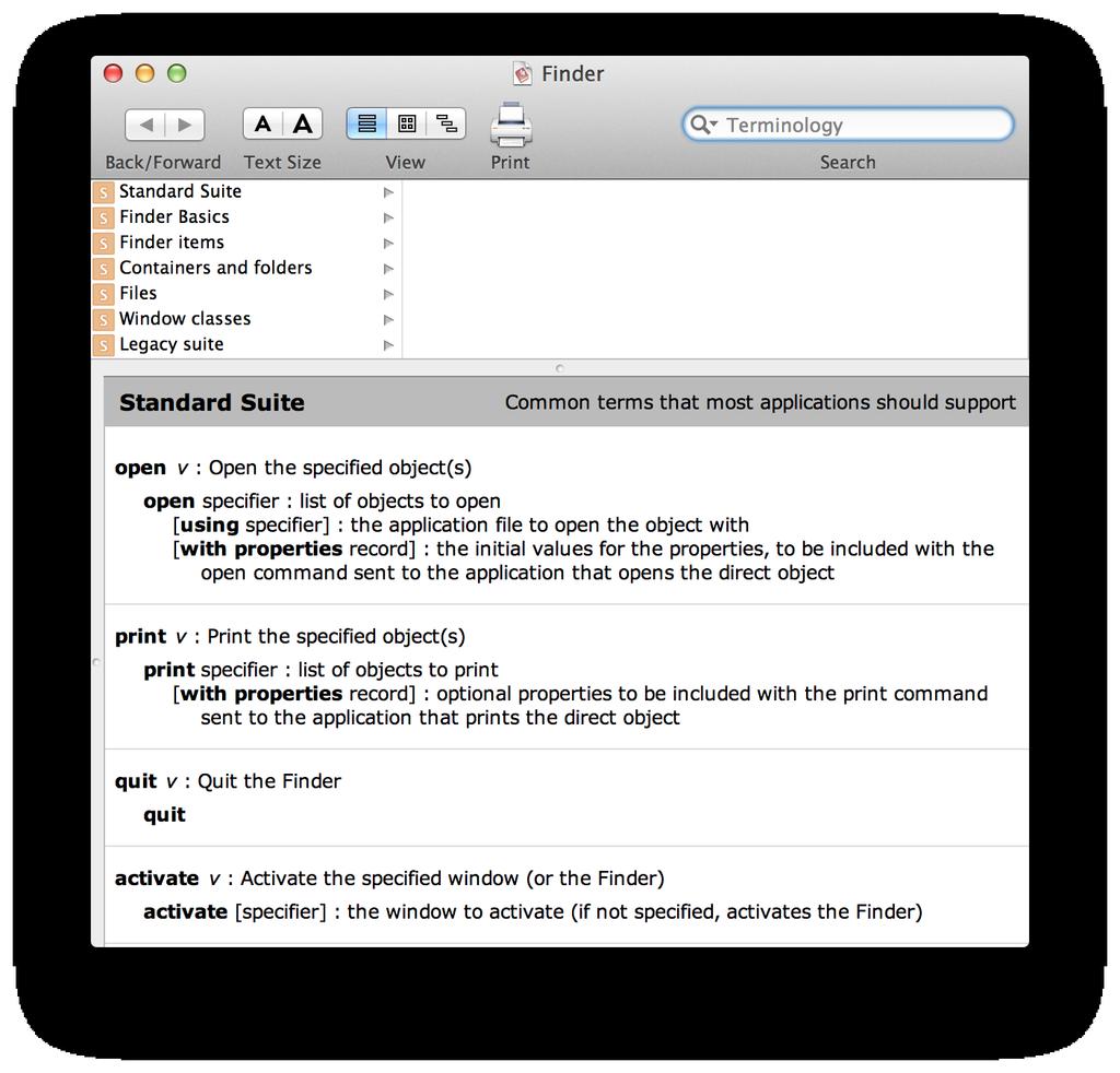 Scripting with AppleScript Script Editor and AppleScript Scripts To display a list that includes just the scriptable applications and scripting additions provided by the Mac OS, choose Window >