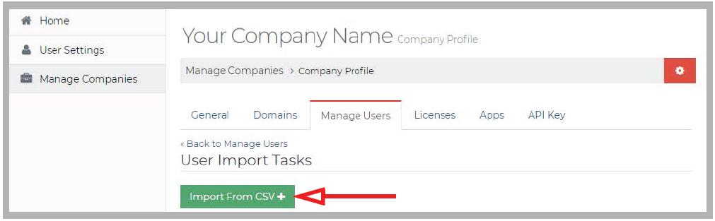3. Click Import From CSV. 4. Select the settings for separator and quoted value characters that match your CSV file format. 5. Click on Choose file and select your CSV file. 6. Click Import. 9.