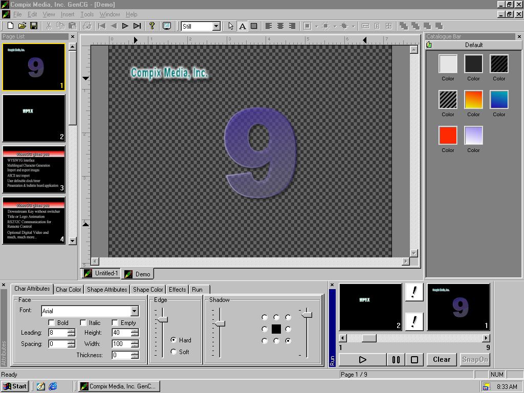 Compix Media GenCG Screen (User Interface) Create/Edit Screen Color & Texture