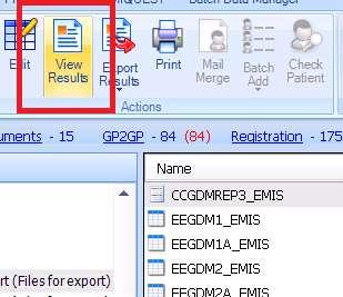 8. To export the data select a report and click the View Results