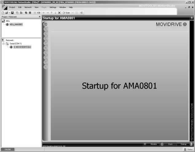 I Startup 5 Starting the "AMA81" program Initial screen The initial screen of the "Automotive AMA81" application opens (see figure below).