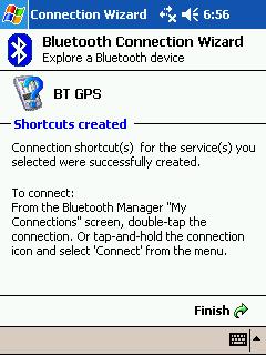 <6.2>Click Finish <7>Connect PDA and GPS