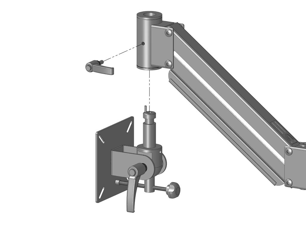 5 6 Mounting of the Extension Arm (Accessory): Push the extension arm on the pole