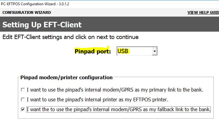 Update the PC-EFTPOS Client Com Port Open the PC-EFTPOS Client (grey C icon with the dot) Then update the value of the COM Port field to one of the values below Then Click on the Apply button after