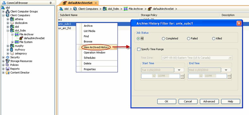 Stubs replace the archived files in the location selected by the user during the archive.