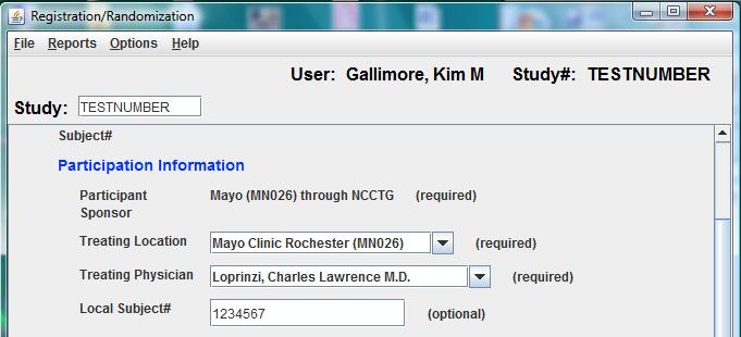 The Subject Registration and Randomization screen is displayed (looks similar to the screen that what displayed after you completed the Subject Pre-Registration process), make any necessary additions